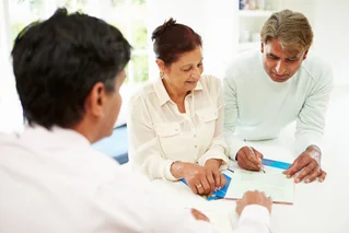 three people at table