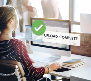 computer shows upload complete